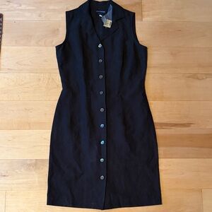 Ann Taylor Black Sleeveless Silk & Linen Dress NWT